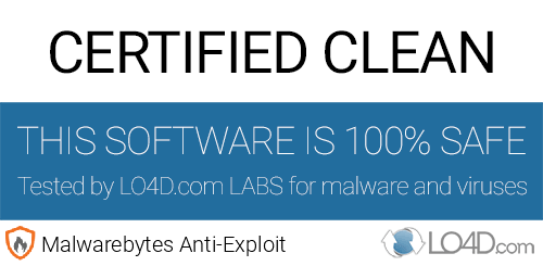 Malwarebytes Anti-Exploit is free of viruses and malware.