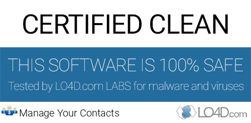 Manage Your Contacts is free of viruses and malware.