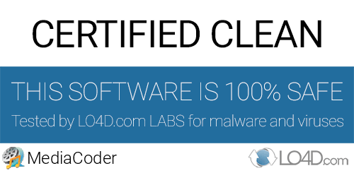 MediaCoder is free of viruses and malware.