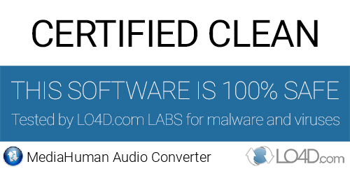 MediaHuman Audio Converter is free of viruses and malware.