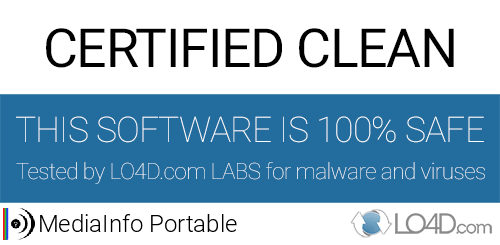 MediaInfo Portable is free of viruses and malware.