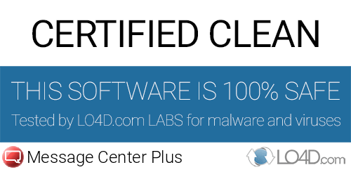 Message Center Plus is free of viruses and malware.