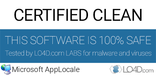 Microsoft AppLocale is free of viruses and malware.