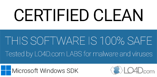 Microsoft Windows SDK is free of viruses and malware.