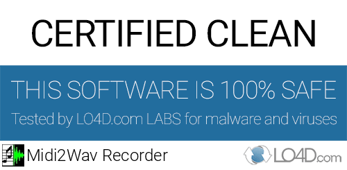 Midi2Wav Recorder is free of viruses and malware.
