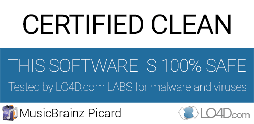 MusicBrainz Picard is free of viruses and malware.