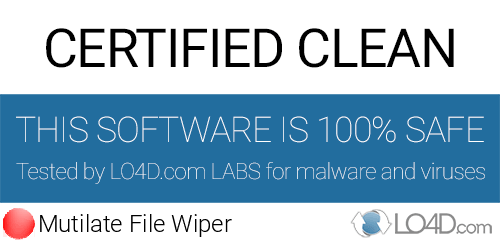 Mutilate File Wiper is free of viruses and malware.