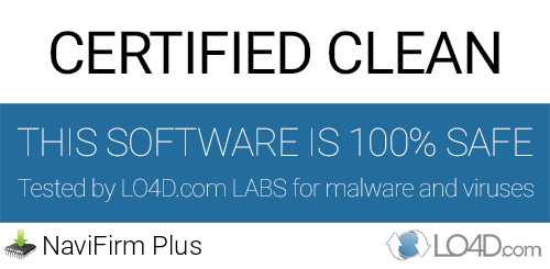 NaviFirm Plus is free of viruses and malware.