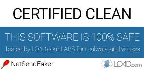 NetSendFaker is free of viruses and malware.