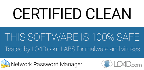Network Password Manager is free of viruses and malware.