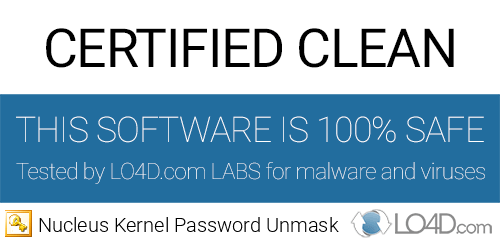 Nucleus Kernel Password Unmask is free of viruses and malware.