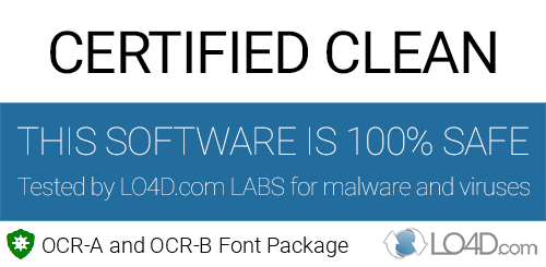 OCR-A and OCR-B Font Package is free of viruses and malware.