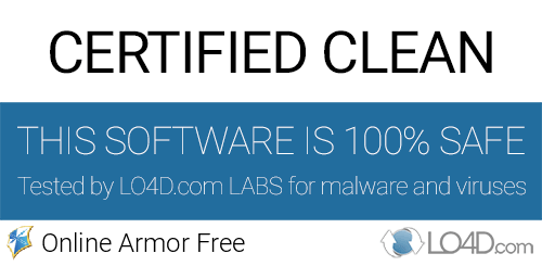 Online Armor Free is free of viruses and malware.