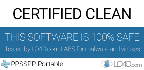 PPSSPP Portable is free of viruses and malware.