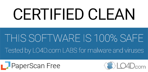 PaperScan Free is free of viruses and malware.