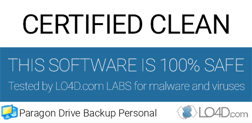 Paragon Drive Backup Personal is free of viruses and malware.