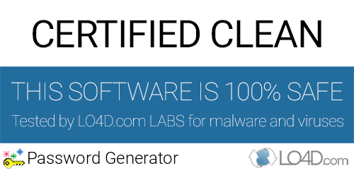 Password Generator is free of viruses and malware.