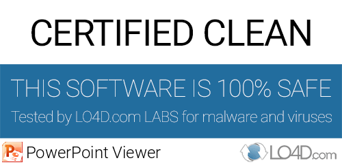 PowerPoint Viewer is free of viruses and malware.