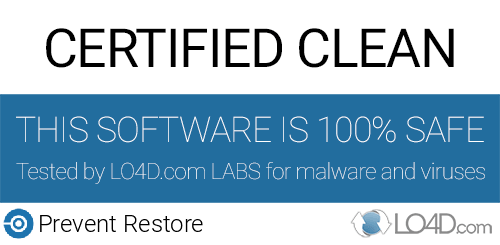Prevent Restore is free of viruses and malware.