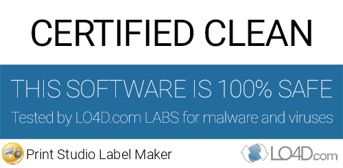 Print Studio Label Maker is free of viruses and malware.