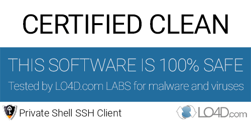 Private Shell SSH Client is free of viruses and malware.