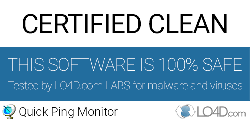 Quick Ping Monitor is free of viruses and malware.