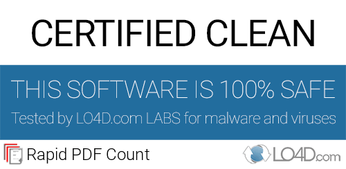 Rapid PDF Count is free of viruses and malware.