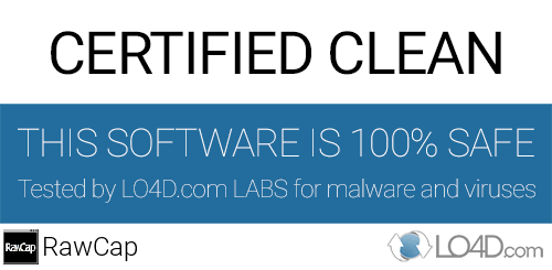 RawCap is free of viruses and malware.