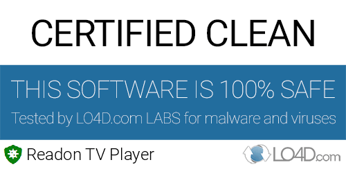 Readon TV Player is free of viruses and malware.