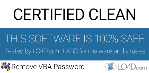 Remove VBA Password is free of viruses and malware.