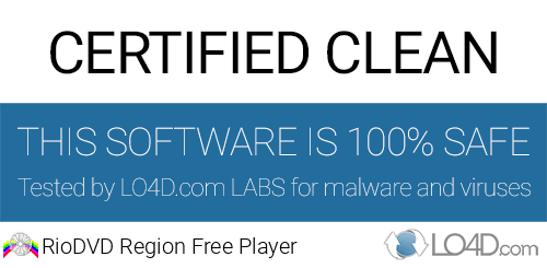 RioDVD Region Free Player is free of viruses and malware.