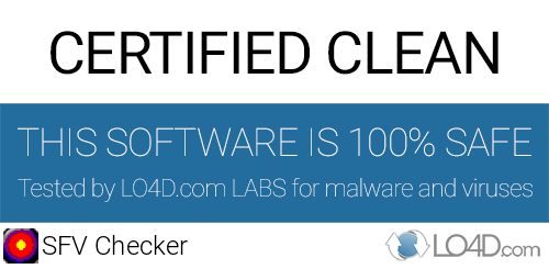 SFV Checker is free of viruses and malware.
