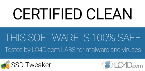 SSD Tweaker is free of viruses and malware.