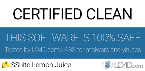 SSuite Lemon Juice is free of viruses and malware.