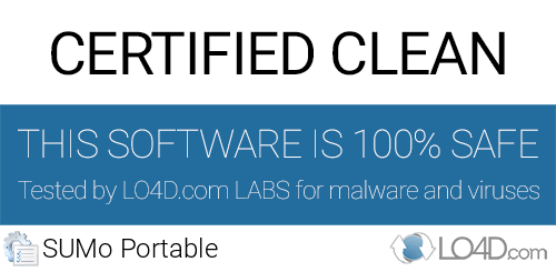 SUMo Portable is free of viruses and malware.