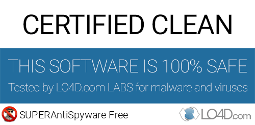 SUPERAntiSpyware Free is free of viruses and malware.