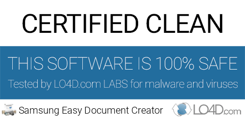 Samsung Easy Document Creator is free of viruses and malware.