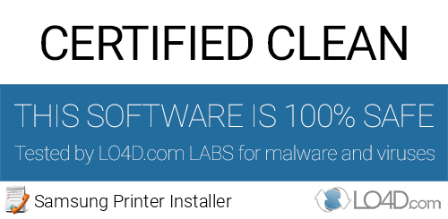 Samsung Printer Installer is free of viruses and malware.