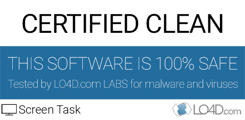 Screen Task is free of viruses and malware.