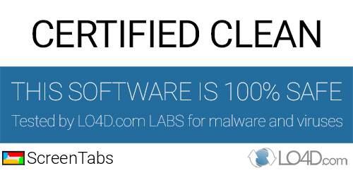 ScreenTabs is free of viruses and malware.