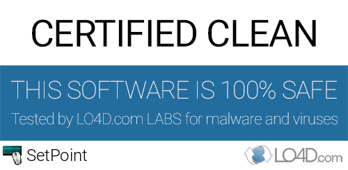SetPoint is free of viruses and malware.