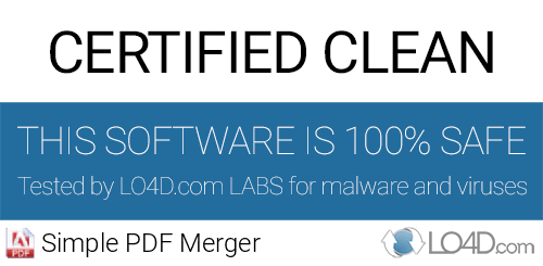 Simple PDF Merger is free of viruses and malware.
