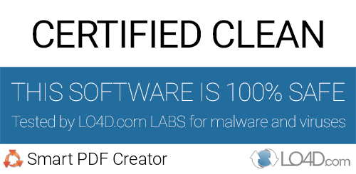 Smart PDF Creator is free of viruses and malware.