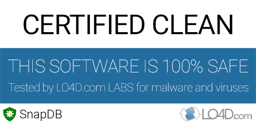 SnapDB is free of viruses and malware.