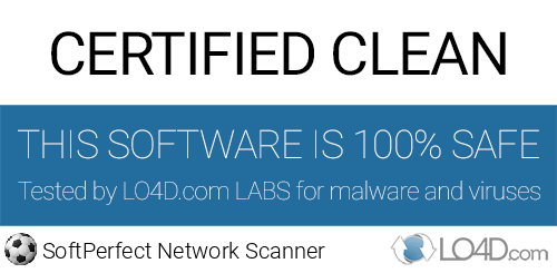 SoftPerfect Network Scanner is free of viruses and malware.