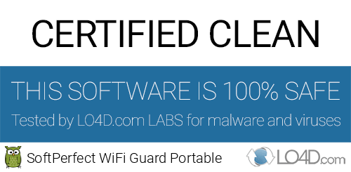 SoftPerfect WiFi Guard Portable is free of viruses and malware.