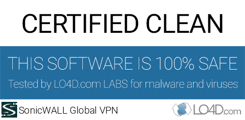 SonicWALL Global VPN is free of viruses and malware.