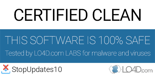StopUpdates10 is free of viruses and malware.