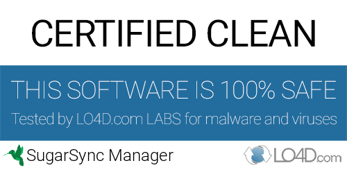 SugarSync Manager is free of viruses and malware.