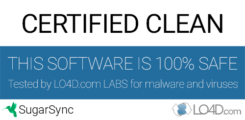 SugarSync is free of viruses and malware.